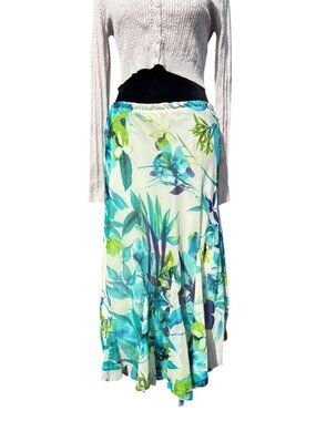 Notations Y2K floral hanky hem midi skirt forest‎ fairy fairycore whimsy